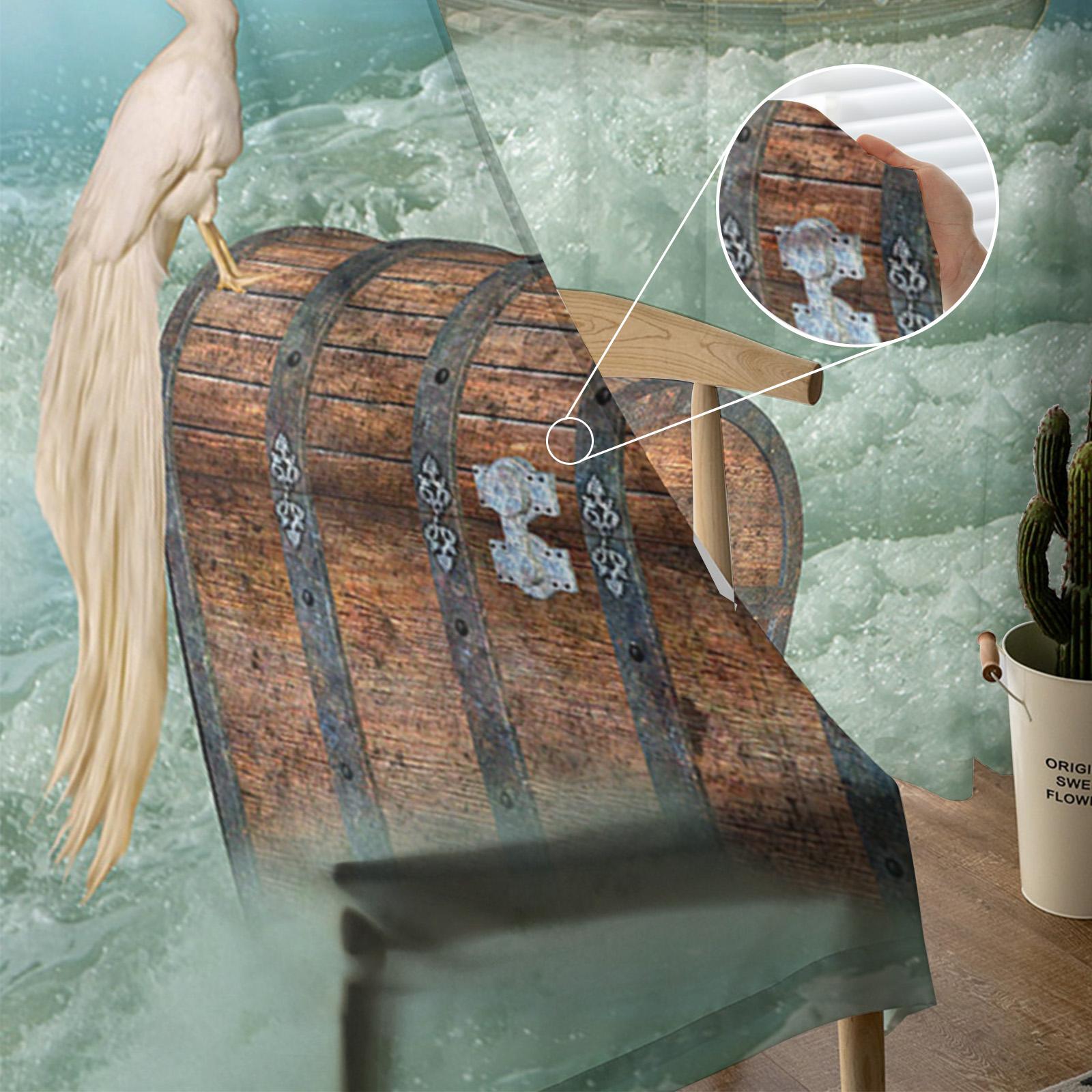 Волна лодка павлин прозрачная занавеска для спальни тюль вуаль занавеска для кухни — фото 5