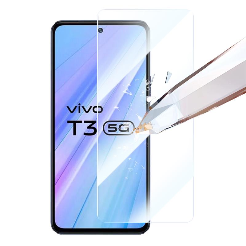 RURIHAI 10Pcs For vivo T3 5G Clear Screen Protector 0.26mm 2.5D High Aluminium-silicon Glass Film