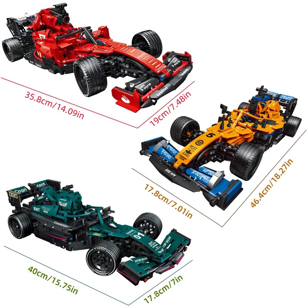 Non-Toxic Technical Creative Formula Racing Car Moc Building Blocks Kit Multicolor Desktop Display Collectible Gift Adults Kids Holiday