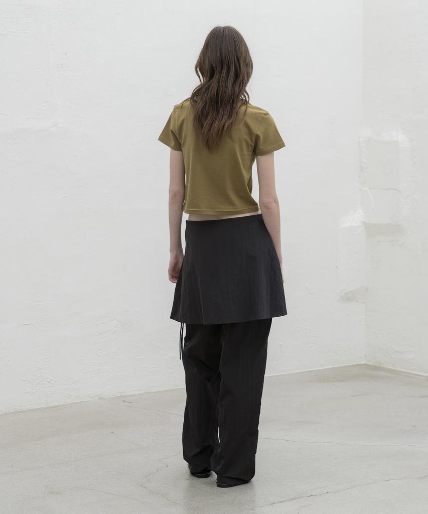 Mosyupamosyu Strap Skirt Pants [Black]