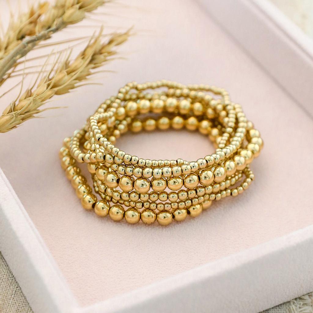 7pcs Beach Styles Geometric Beaded Bracelet Set Adjustable Length Designs Jewelry Accessory for Women and Teens