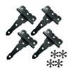 2PCS Classic Black Strap Hinges Shed Door Hinges Heavy Duty Barn Gate T-Strap Hinges