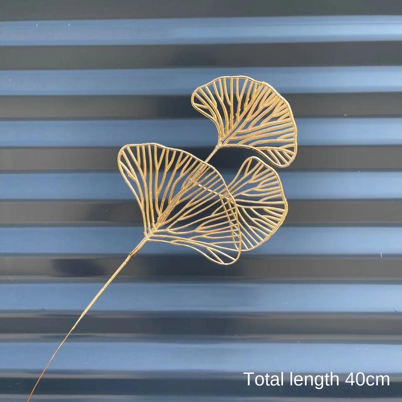 

Искусственные золотые листья гинкго листья эвкалипта пластиковые веерные листья свадебное украшение для дома на Рождество искусственные цветы