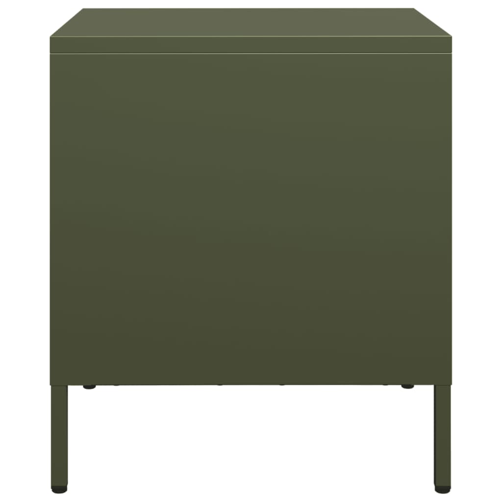 Vidaxl Bedside Table, Olive Green, 35X39X43.5 Cm, Steel