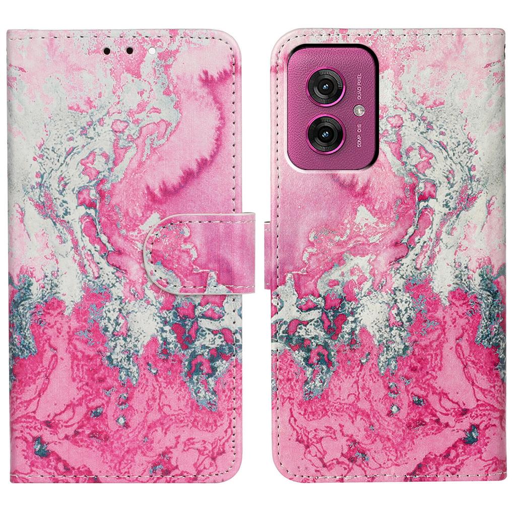 For Motorola Moto G55 5G Case Pattern PU Leather Flip Phone Cover