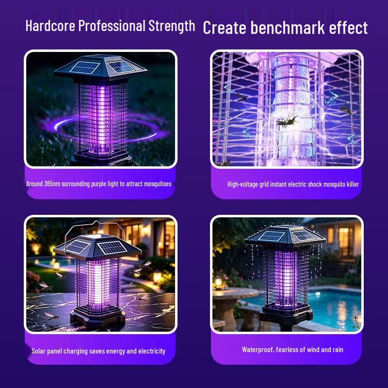 5-Sided Solar Outdoor Mosquito Killer Lamp