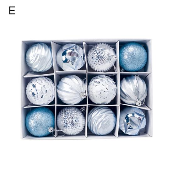 

1 коробка Экологичные блестящие шары Небьющиеся ПВХ Рождественские елочные украшения для дома E