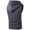 Men Vest Jacket Hooded Drawstring Sleeveless Zipper Placket Vest Coat Solid Color Pockets Zipper Placket Waistcoat