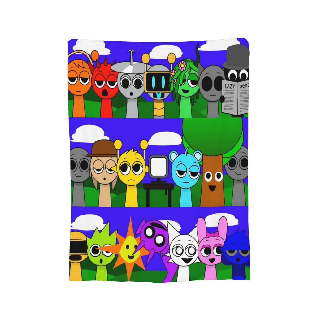 Sprunki Game Flannel Blanket Pinki Raddy Simon Funny Throw Blankets for Home 200x150cm Bedspread,