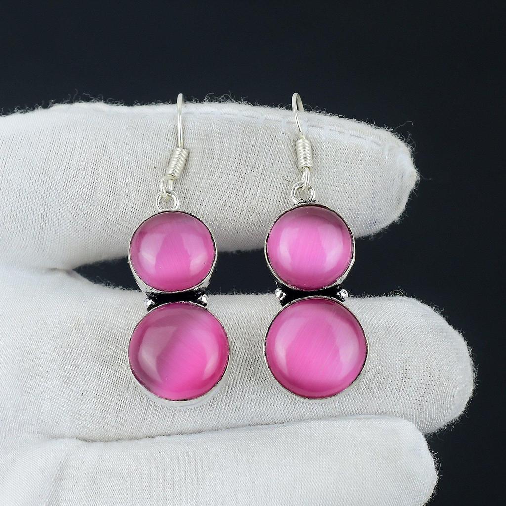 Monalisa Gemstone Earring, 925 Sterling Silver Handmade Jewelry Earring, Monalisa Crystals, Earring For Women, Monalisa Earring For Her