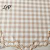 Heat Proof Mats for Dining 2Pcs Round Plaid Fabric Placemats Scalloped Tableware Coasters Resistant Plate Washable Place Table Tea Party