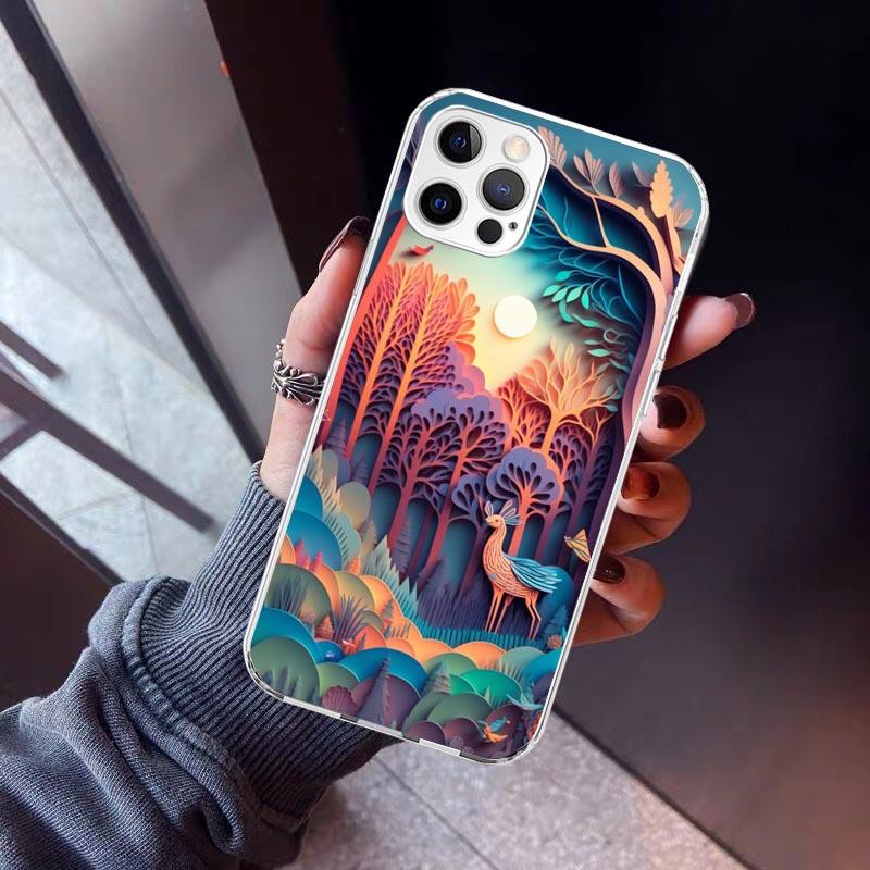 

Natural Trees in Mountain Ranges Phone Case For iPhone 17 Air 11 13 Mini 14 15 Plus 16 12 Pro Max 16E SE 7 8 Pattern Soft TPU Ba iPhone 13 Pro Max