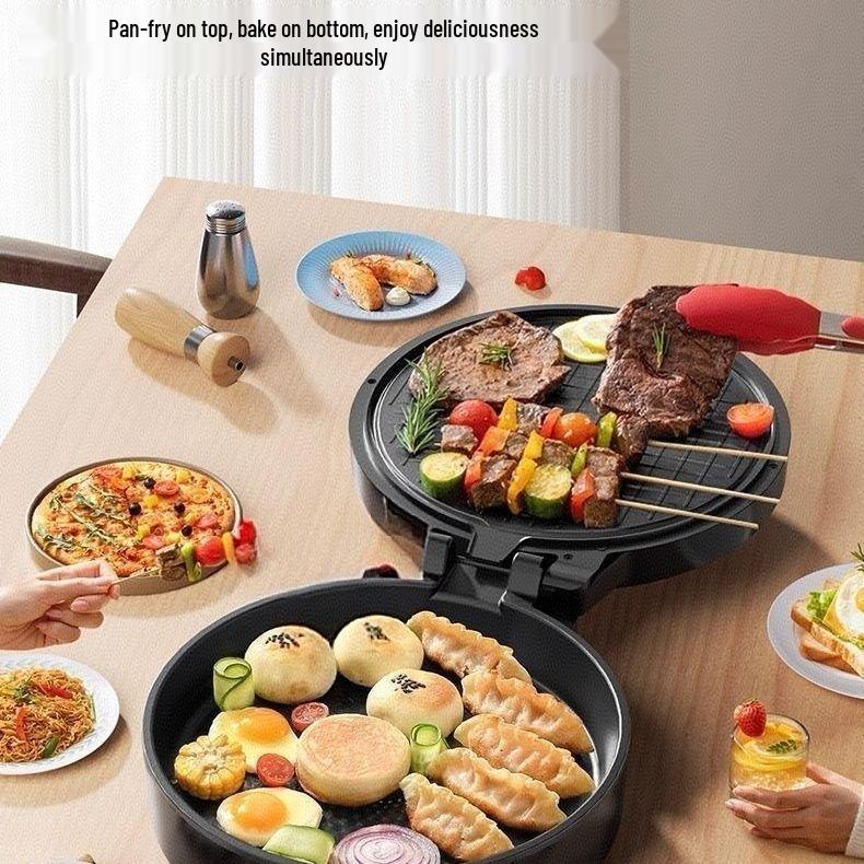 Dual-Sided Electric Griddle: Non-Stick Barbecue, Fry Pan & Pancake Maker.