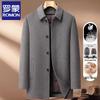 Men's Wool Blend Detachable Down Liner Double-Faced Coat