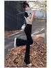Damen Jeans mit hohem Bund, schlankmachendem Micro-Flare und elastischer Passform, Frühling/Herbst 2026, Schwarz