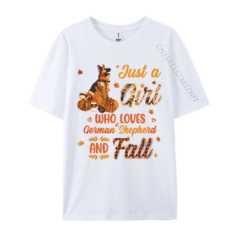 Just A girl Who Loves German Shepherd A Tshirt Black Simple Style Cotton Men Tops Tees 3D Style Special Top Tshirts S