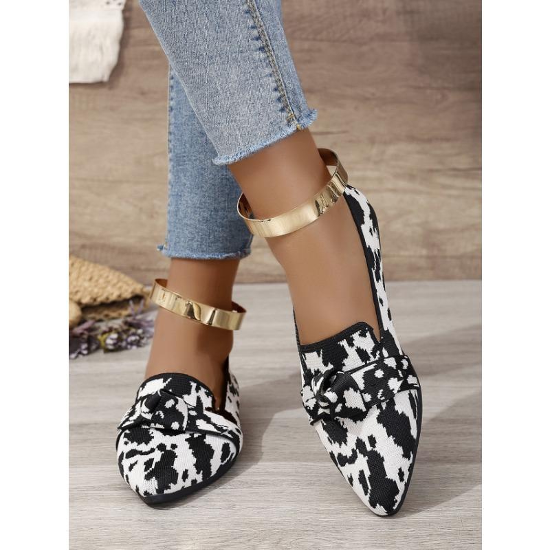 New Spring and Autumn Pointed Toe Flat Single Shoes Large Size Fashion Flying Weaving One Foot Casual Women's Shoes