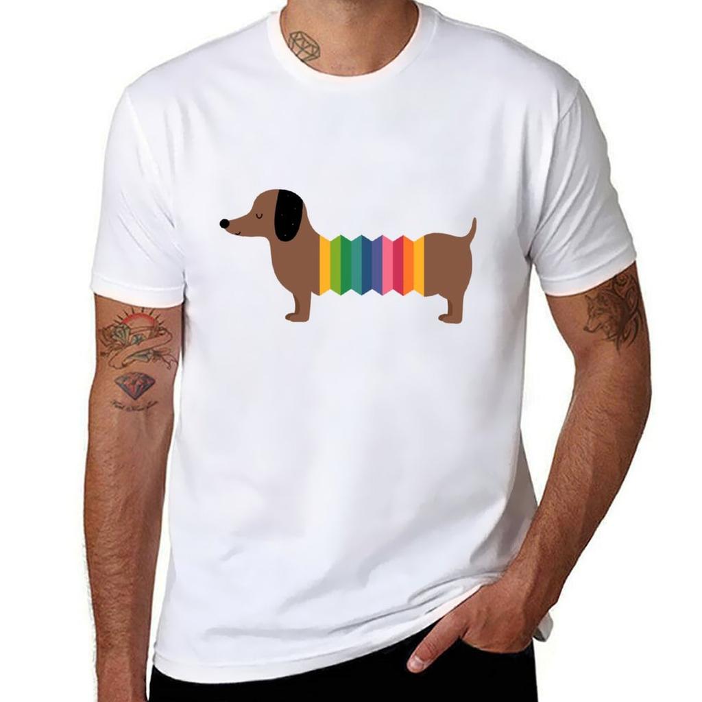 Rainbow Dooooog Tshirt Fashion Casual Short Sleeve Tshirt