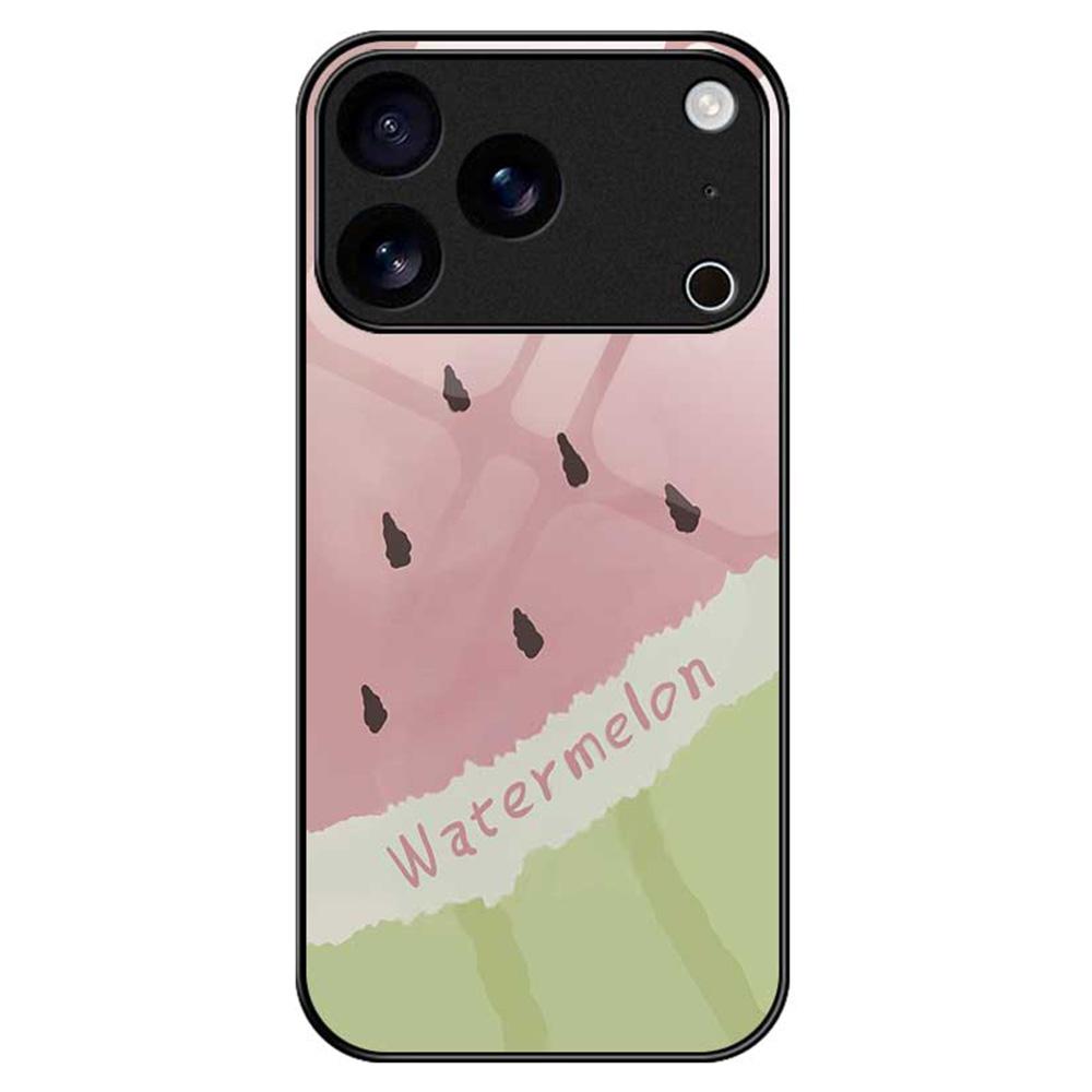 For iPhone 17 Pro Max Case Anti Drop TPU PC Tempered Glass Pattern Printing Phone Back Cover