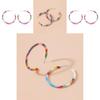 European American C-shaped Rainbow Acrylic Earrings Vibrant Alloy Jewelry