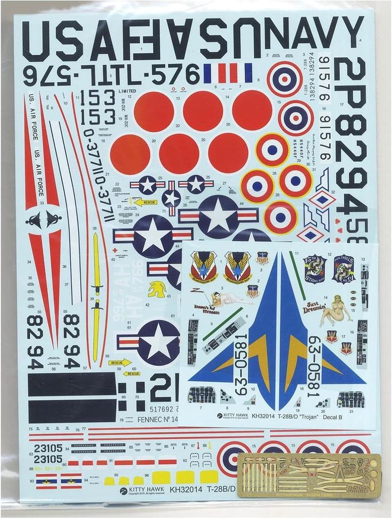 Kitty Hawk Model 1/32 T-28B/D Trojan Aircraft Plastic Model Kit KH32014 (Airplane)