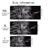 Black Anime Girl Mouse Pad Large Computer Office Game Table Mat Rubber AntiSlip Stitched Edge Keyboard Mats 90x40 Xxl Desk Pads
