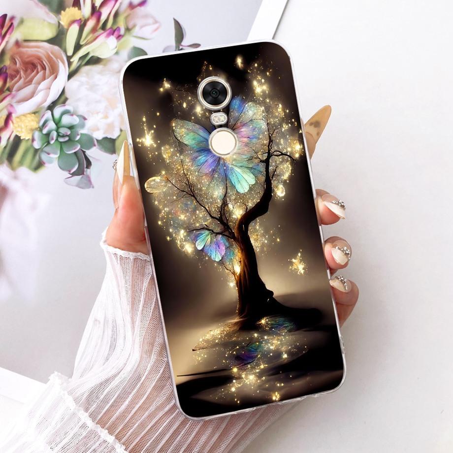 For Xiaomi Redmi 5 Plus Redmi5 Phone Case Luxury Flower Butterfly Cartoon Bow Pattern Back Cover Soft TPU Silicone Bumper