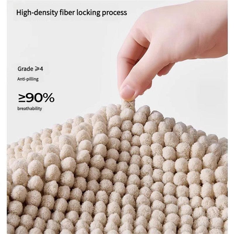 Chenille Bath Mat Non-Slip Backing Plush Soft Absorbent Rug for Bedroom Bathroom Entryway Machine Washable Home Decor