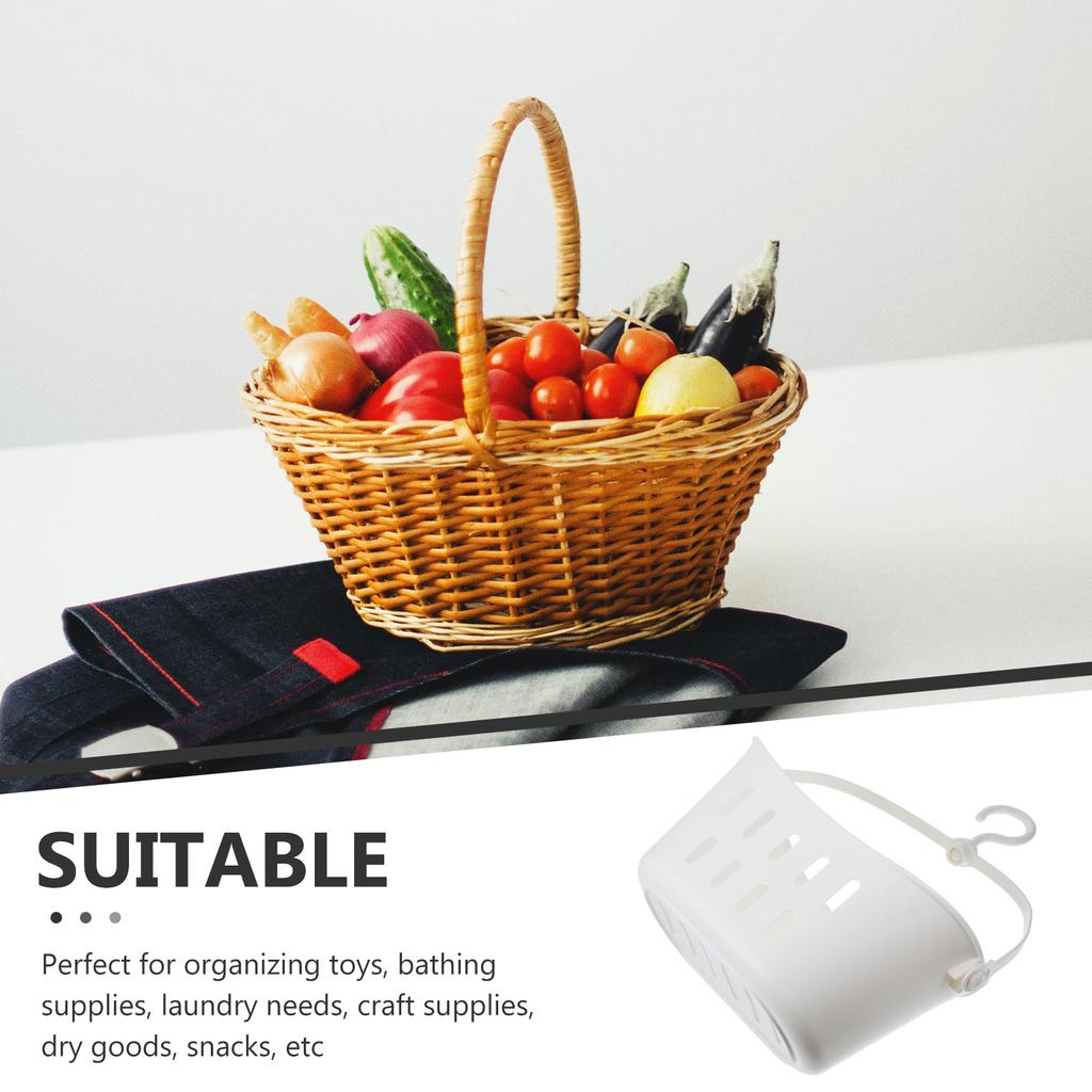 Plastic Storage Basket Bathroom Shower Trash Can Hanging Baskets for Organizing