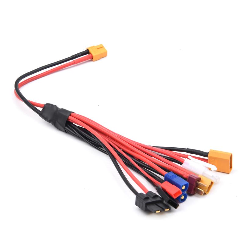 Multifunction Balance Charging 8IN1 Soft Silicone Charging Wire XT60 Connector To XT60 XT30 T Plug JST EC3 Wire Cable for RC