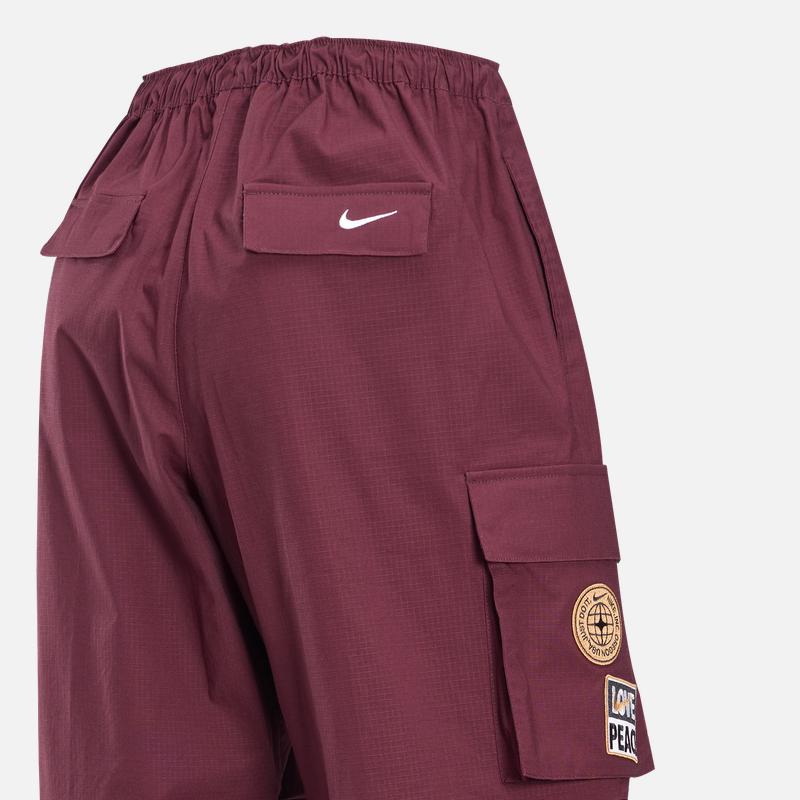 Nike Sportswear Dance Logo Fashion Loose Fit Cargo Pants Women pants Burgundy HQ4749-652