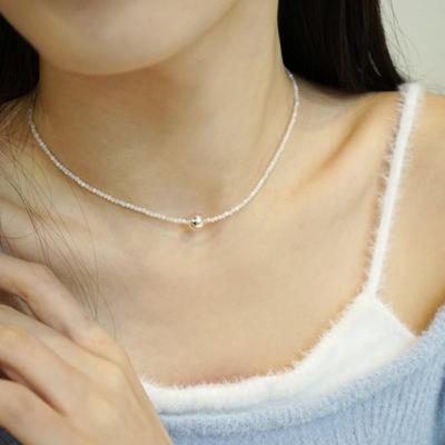 SORA maansteen zilveren bal ketting