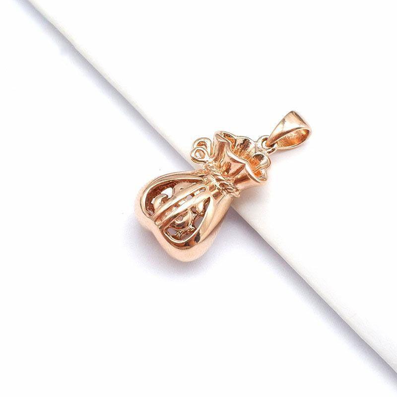 Purple Gold-Plated Rose Gold Money Bag Pendant, Simple And Fashionable Foreign-Style Women'S Color Gold Chain