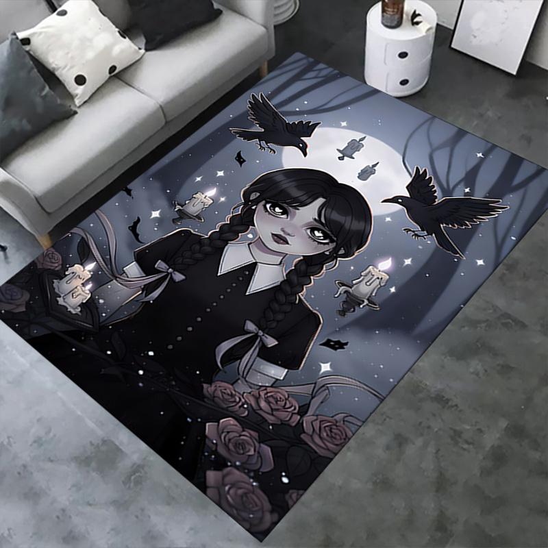 Wednesday Charming Gothic Office Chair Mat: Perfect for Home Decor, Office Use, and Gifts - Featuring Raven, Candle, and Rose Designs!.12232
