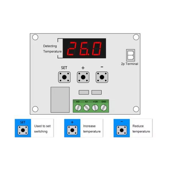 Temperature Controller Module with Case XH W1209 LED Display Digital Thermostat Module with Waterproof NTC Probe -50~110℃