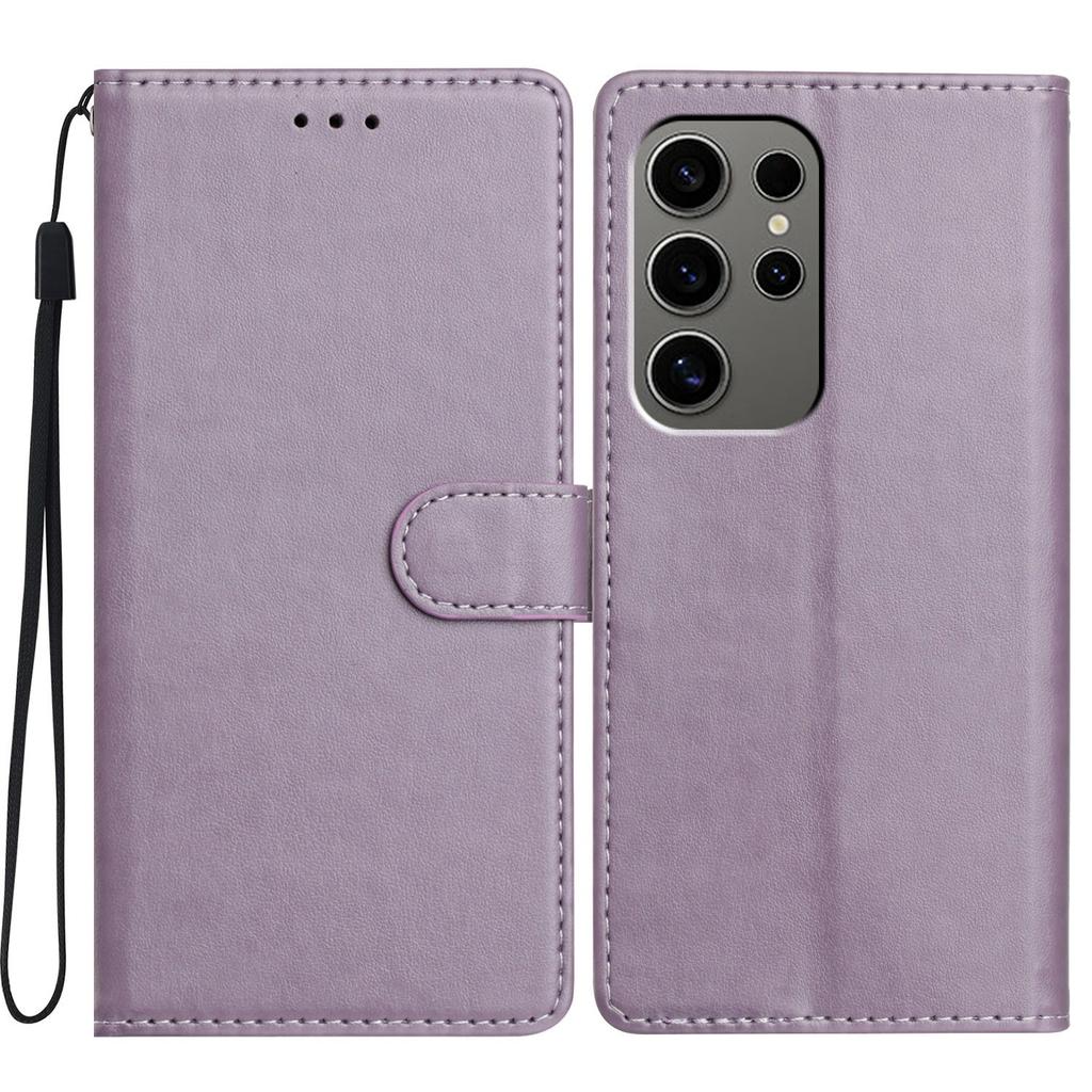 For Samsung Galaxy S23 Ultra Leather Phone Case Wallet Stand Cover with Handy Strap