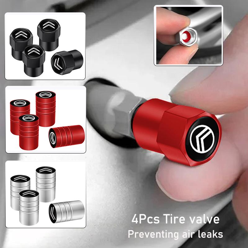 FFEC7 4Pcs 3D Metal Tire Valve Caps Car Tyre Air Stems Cover For Citroen C1 DS3 C2 C3 Vts C4 Saxo C4L C5 C6 C8 Xsara C3-XR Picasso
