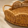 Lightweight Round Serving Tray | Woven with Handles, Decorative, Wicker