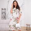 2026 Floral Short-sleeved Mid-length Dress for Women: European & American Style