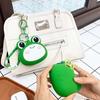 Key Ring Hamburger Coin Purse Portable Cartoon Silicone Wallet Green Frog Storage Bag  Kids
