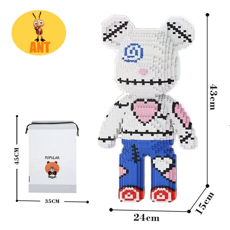 43Cm Kawaii Bear Building Blocks Toy,Assembly Toy,For Boys And Girls Gift,Creative Building Block,Ornaments, Home Decor