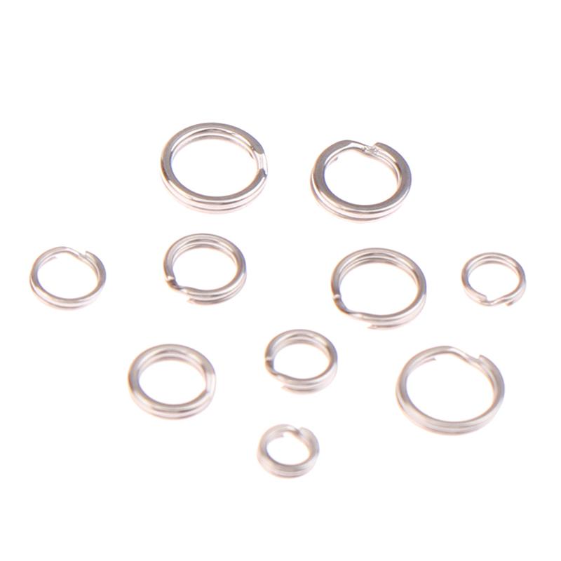 Split Rings Fishing 100Pcs Stainless Steel Lure Rings Saltwater Terminal Tackles Split Rings Fishing Connectors Snap Rings