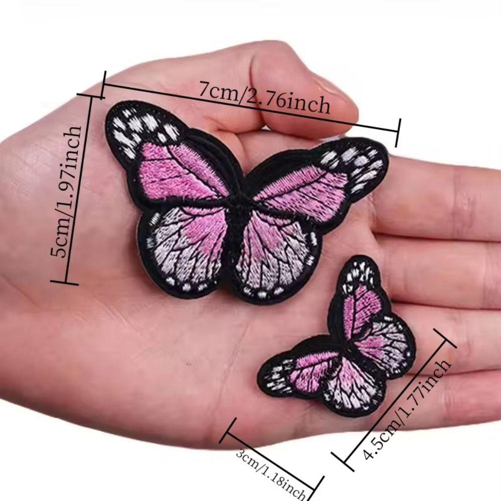 12Pcs Mesh Embroidered Butterfly Patches Sew On DIY Embroidered Applliques S/L Handmade Clothes Patches