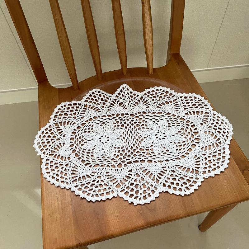 1PC Hand Crocheted Doily Vintage Cotton Crochet Table Place Mat Wedding Napkins Cloth Lace Placemats Decorative