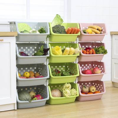 Durable Stackable Storage Basket Hollow Fruit Vegetable Organizer Kitchen Tool