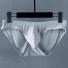 Men Briefs Low Waist U-Convex Wrap Bag Panties Solid Color Ice Silk Smooth