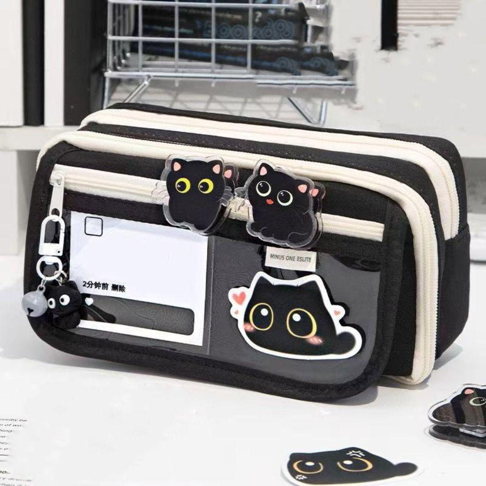 Six-Layer Pen Bag Transparent Pencil Box High Quality Pencil Case Student Gift