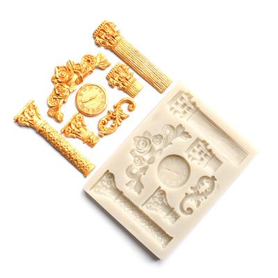 Reloj de Columna Romana Forma DIY Molde de Silicona Molde de Fondant Herramienta para Decorar Pasteles