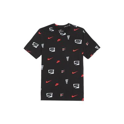 Повсякденна спортивна футболка з коротким рукавом і принтом логотипу, чоловічі топи, чорні CV8963-010