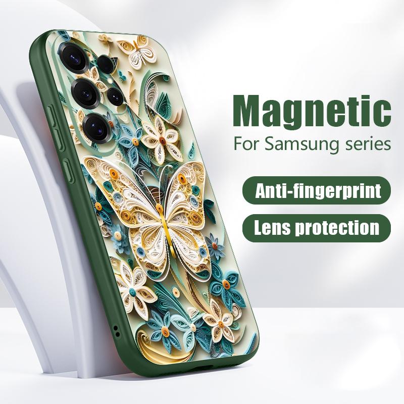 Fantastic Butterfly Print Case For Samsung S26 Edge S25 FE S24 Plus S23 S22 Ultra A15 A16 A17 A35 A36 A37 A54 A55 A56 A57 5G Magnetic Matte Cover
